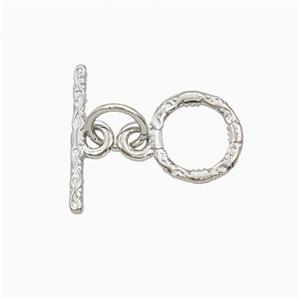 Copper Toggle Clasp Platinum Plated, approx 12mm, 8m dia