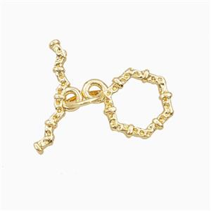 Copper Toggle Clasp Gold Plated, approx 15mm, 9mm dia