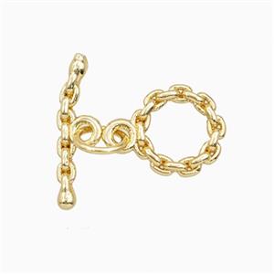 Copper Toggle Clasp Gold Plated, approx 15mm, 9mm dia