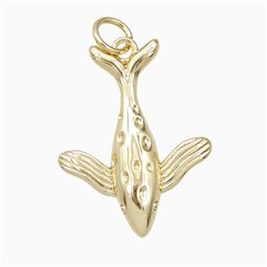 Ocean Whale Charms Copper Pendant Gold Plated, approx 17-21mm