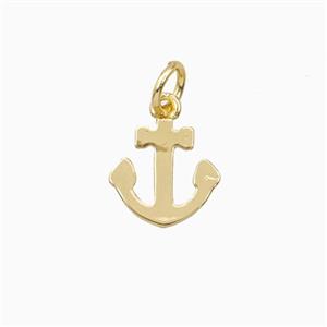 Copper Anchor Pendant Gold Plated, approx 10mm