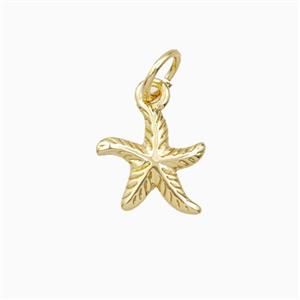 Copper Starfish Pendant Gold Plated, approx 9mm