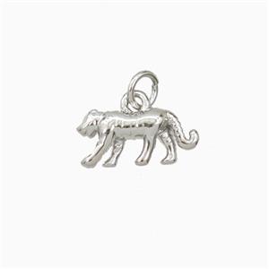 Leopard Charms Copper Pendant Platinum Plated, approx 6-12mm