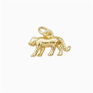 Leopard Charms Copper Pendant Gold Plated, approx 6-12mm