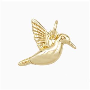 Hummingbird Charms Copper Pendant Gold Plated, approx 14-17mm