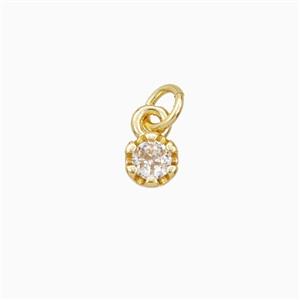 Copper Pendant Pave Zirconia Gold Plated, approx 4mm