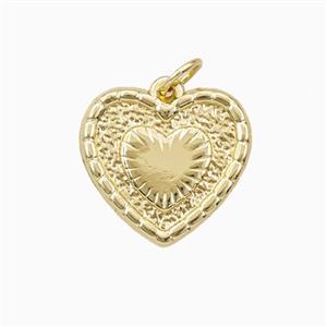 Copper Heart Pendant Gold Plated, approx 16mm