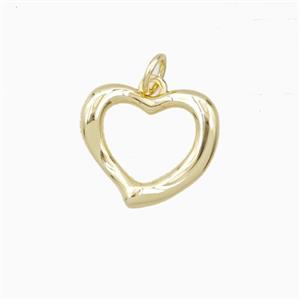 Copper Heart Pendant Gold Plated, approx 14-15mm