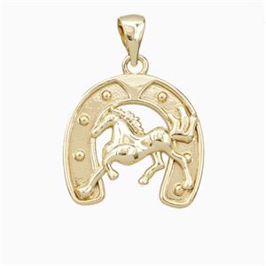 Copper Horse Pendant Gold Plated, approx 18mm