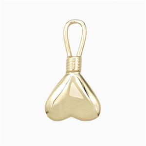 Copper Heart Pendant Gold Plated, approx 11-21mm