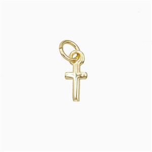 Copper Cross Pendant Gold Plated, approx 4-6mm