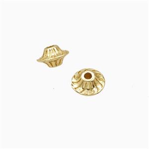 Flying Saucer Charms Copper Beads Gold Plated, approx 4x6mm