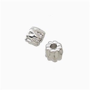 Copper Tube Beads Platinum Plated, approx 5mm
