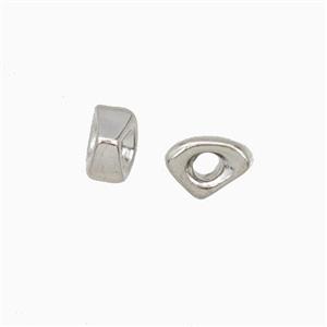 Copper Eye Beads Platinum Plated, approx 4-6mm