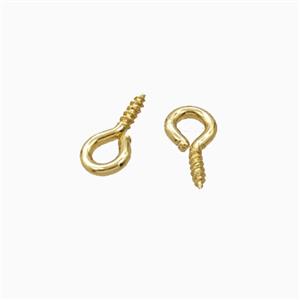 Copper Screw Eye Pin Gold Plated, approx 4-8mm