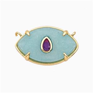 Green Dye Jade Eye Pendant Pave Zirconia, approx 13-25mm