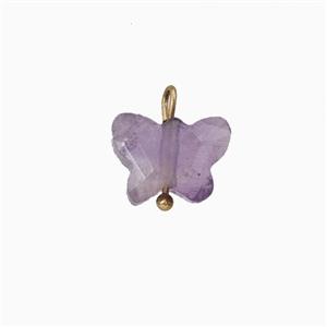 Purple Amethyst Butterfly Pendant, approx 8-10mm
