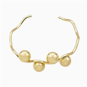 Copper Open Cuff Bangle Gold Plated, approx 10mm, 55-60mm dia