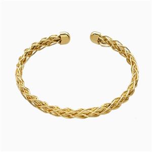 Copper Open Cuff Bangle Gold Plated, approx 6mm, 50-55mm dia