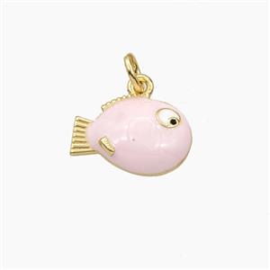 Enamel Copper Pendant, Gold Plated, approx 9-14mm