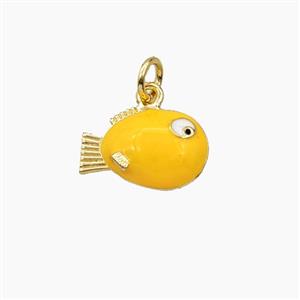 Enamel Copper Pendant, Gold Plated, approx 9-14mm