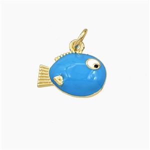 Enamel Copper Pendant, Gold Plated, approx 9-14mm