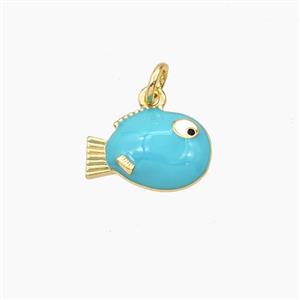 Enamel Copper Pendant, Gold Plated, approx 9-14mm