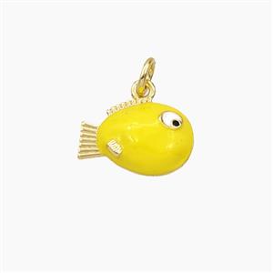 Enamel Copper Pendant, Gold Plated, approx 9-14mm