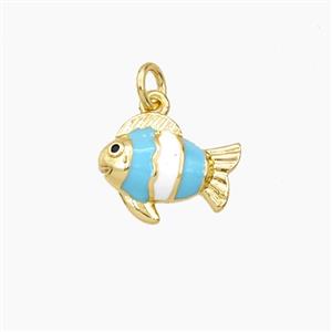 Enamel Copper Pendant, Gold Plated, approx 11-14mm