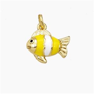 Enamel Copper Pendant, Gold Plated, approx 11-14mm