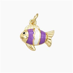 Enamel Copper Pendant, Gold Plated, approx 11-14mm