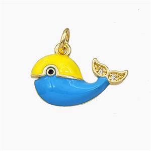 Enamel Copper Pendant, Gold Plated, approx 10-18mm
