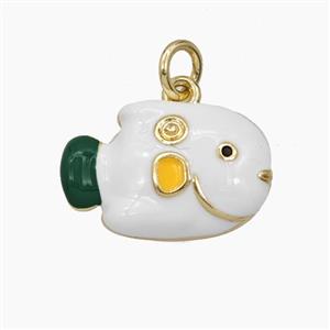 Enamel Copper Pendant, Gold Plated, approx 11-17mm