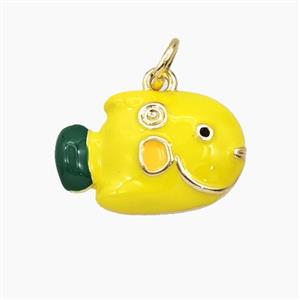 Enamel Copper Pendant, Gold Plated, approx 11-17mm