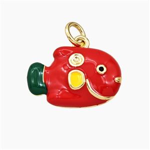 Enamel Copper Pendant, Gold Plated, approx 11-17mm
