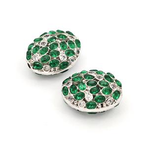 Copper Bead Pave Zircon, Gold Plated, approx 16-19mm