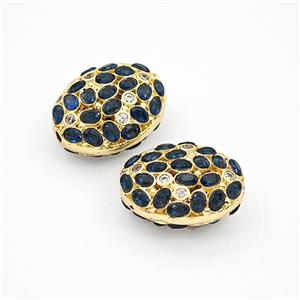 Copper Bead Pave Zircon, Gold Plated, approx 16-19mm