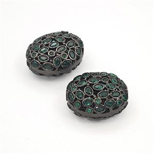 Copper Bead Pave Zircon, Gold Plated, approx 16-19mm