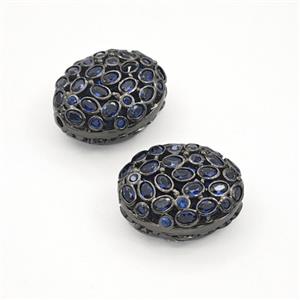 Copper Bead Pave Zircon, Gold Plated, approx 16-19mm