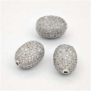 Copper Bead Pave Zircon, Gold Plated, approx 10-14mm