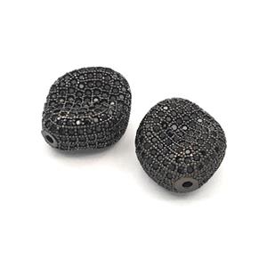 Copper Bead Pave Zircon, Gold Plated, approx 17-20mm