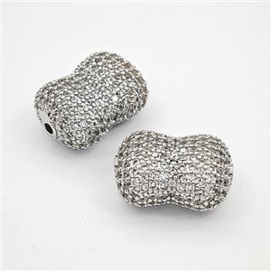 Copper Bead Pave Zircon, Gold Plated, approx 15-20mm