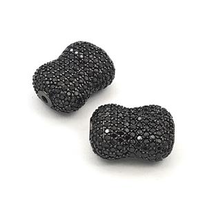 Copper Bead Pave Zircon, Gold Plated, approx 15-20mm
