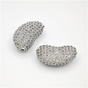 Copper Bead Pave Zircon, Gold Plated, approx 13-22mm