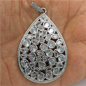 Copper Bead Pave Zircon, Gold Plated, approx 37-50mm