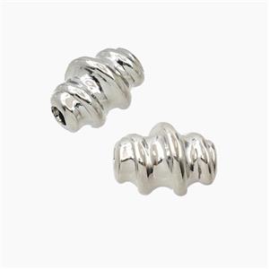 Copper Tube Beads Screw Large Hole Platinum Plated, approx 10-14mm, 3mm hole