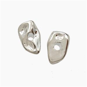 Copper Beads Platinum Plated, approx 7-12mm