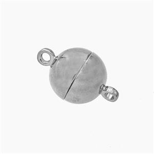 Copper Magnetic Clasp Round Ball Platinum Plated, approx 12mm