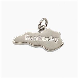 Copper Maps Of Kentucky Pendant Platinum Plated, approx 9-20mm