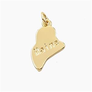 Copper Maps Of Maine Pendant Gold Plated, approx 12-16mm